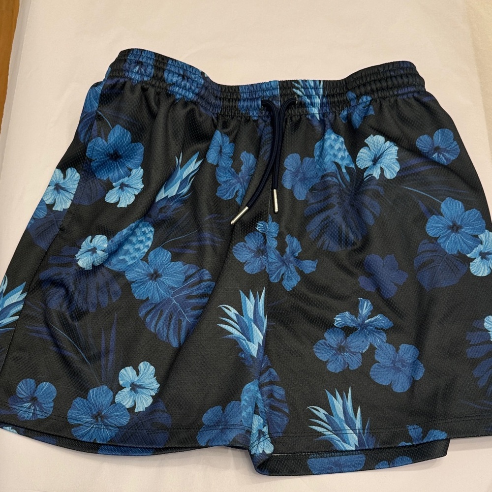 The Drip Shop excellent conditionKids Blue Floral Swim Shorts with Elastic Waist